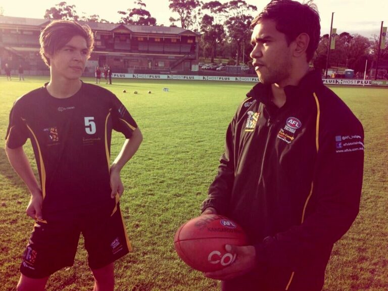 Neville Jetta with a Laguntas participant at the ME Bank Centre