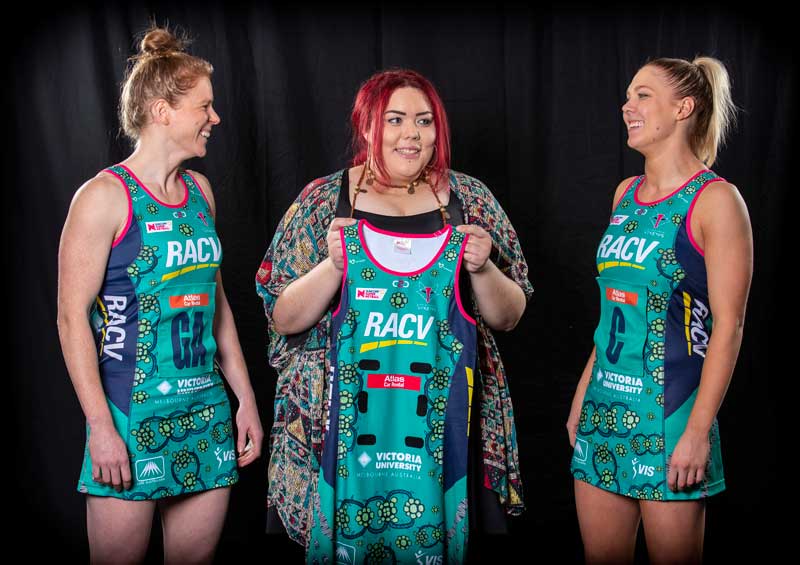 KGI alumna, Nakia Cadd designs first ever Indigenous dress for Melbourne Vixens
